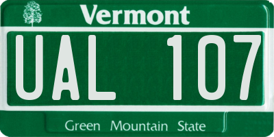 VT license plate UAL107