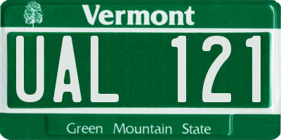 VT license plate UAL121
