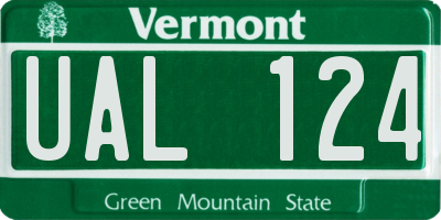 VT license plate UAL124