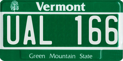 VT license plate UAL166