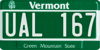VT license plate UAL167