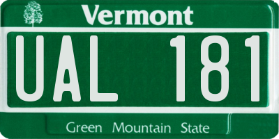 VT license plate UAL181