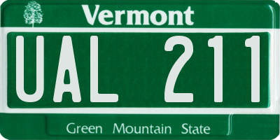 VT license plate UAL211