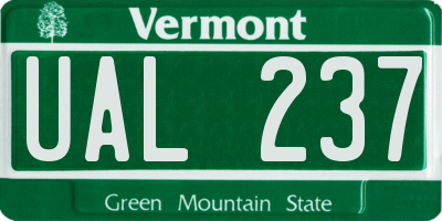 VT license plate UAL237