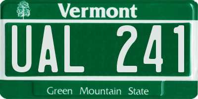 VT license plate UAL241