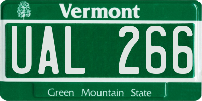 VT license plate UAL266