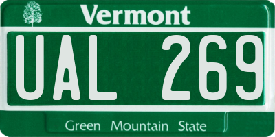 VT license plate UAL269