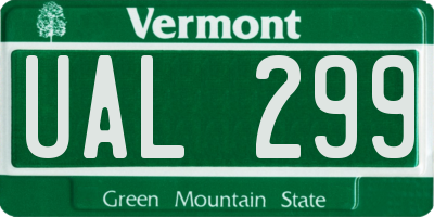 VT license plate UAL299