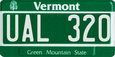 VT license plate UAL320