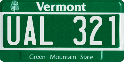 VT license plate UAL321