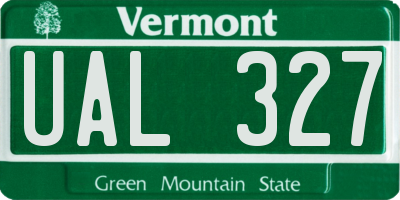 VT license plate UAL327