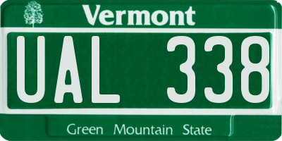 VT license plate UAL338