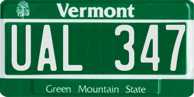 VT license plate UAL347