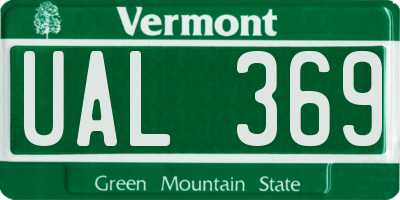 VT license plate UAL369