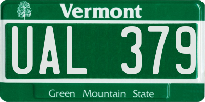 VT license plate UAL379