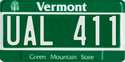 VT license plate UAL411