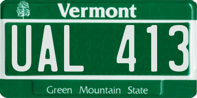 VT license plate UAL413