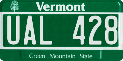 VT license plate UAL428