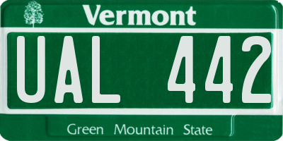 VT license plate UAL442
