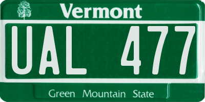 VT license plate UAL477