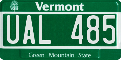 VT license plate UAL485