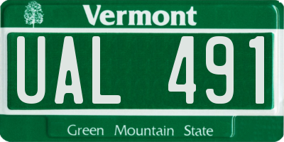 VT license plate UAL491
