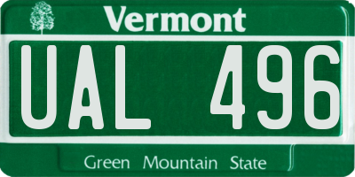 VT license plate UAL496