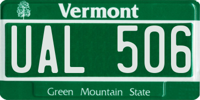 VT license plate UAL506