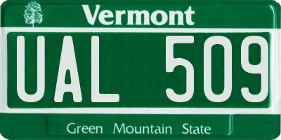 VT license plate UAL509
