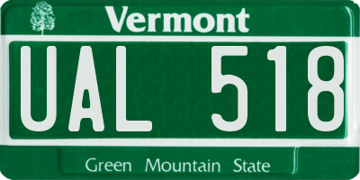 VT license plate UAL518