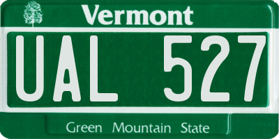 VT license plate UAL527