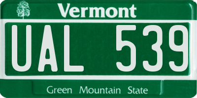 VT license plate UAL539