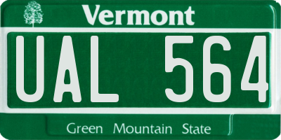VT license plate UAL564