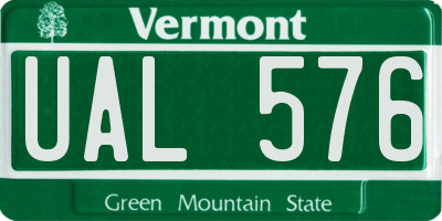 VT license plate UAL576