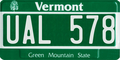VT license plate UAL578