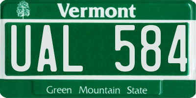 VT license plate UAL584