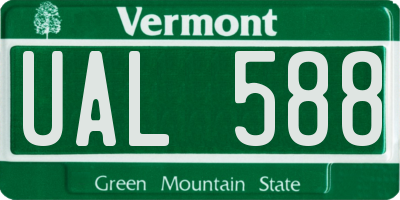 VT license plate UAL588