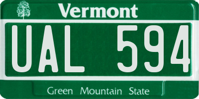 VT license plate UAL594