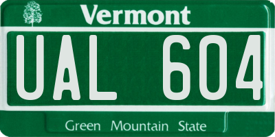 VT license plate UAL604