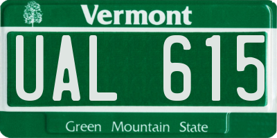 VT license plate UAL615