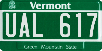 VT license plate UAL617
