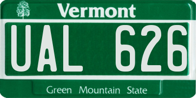 VT license plate UAL626