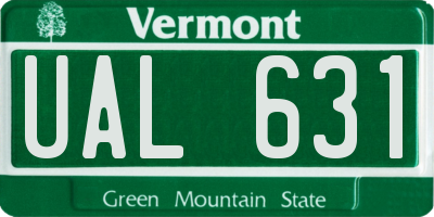 VT license plate UAL631