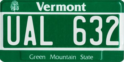 VT license plate UAL632