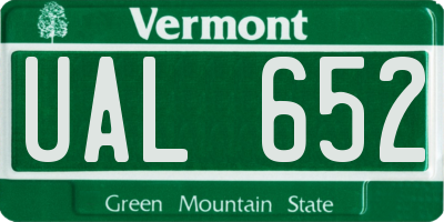 VT license plate UAL652