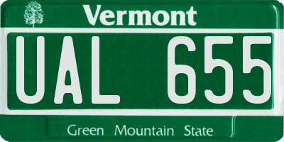 VT license plate UAL655