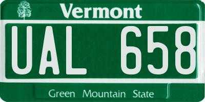 VT license plate UAL658