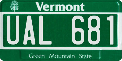 VT license plate UAL681