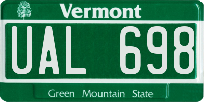 VT license plate UAL698