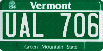 VT license plate UAL706